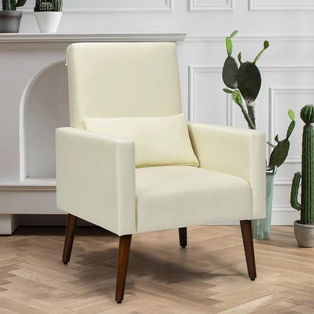 Giantex Upholstered Rocking Chair, Modern High Back Armchair