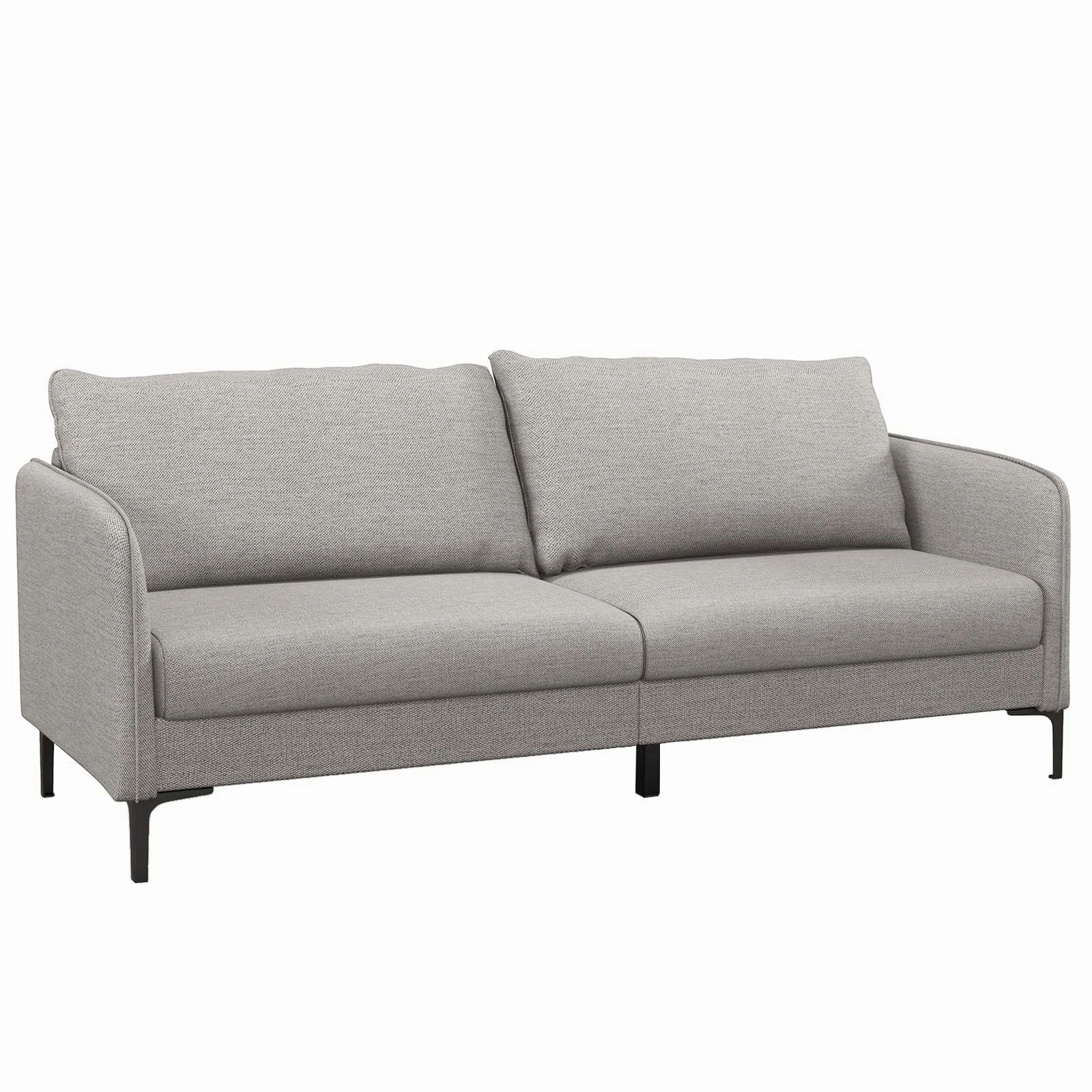 Giantex Upholstered Sofa Couch, 76" Modern Grey Loveseat sectional sofa, corner couch