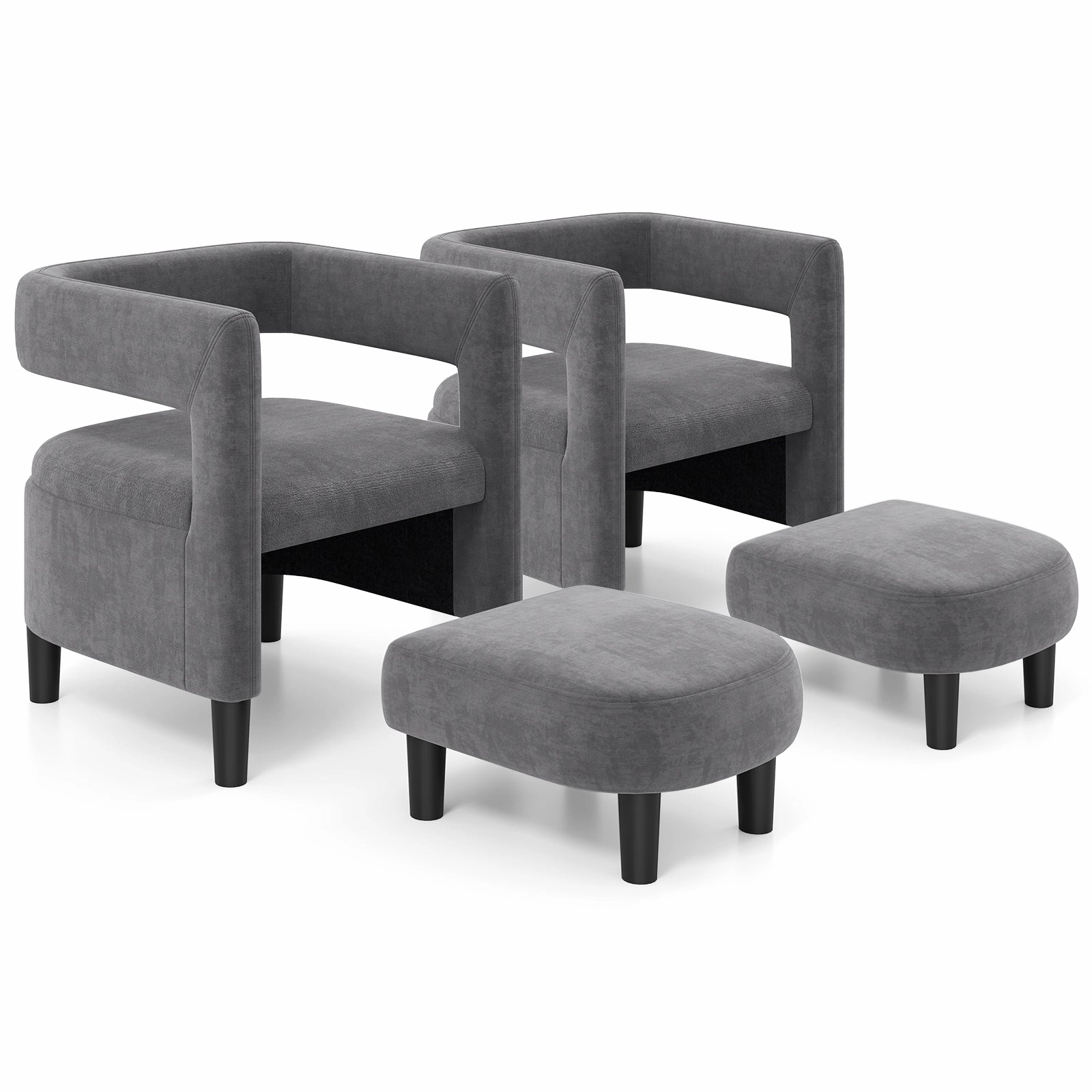 Giantex Velvet Accent Chair with Ottoman