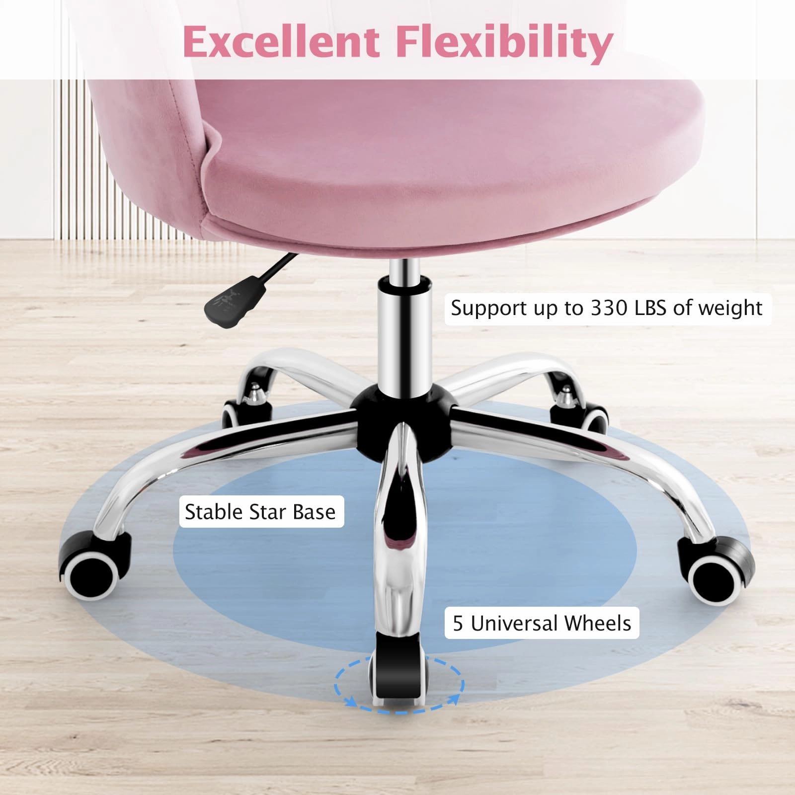 Giantex Velvet Office Desk Chair Pink