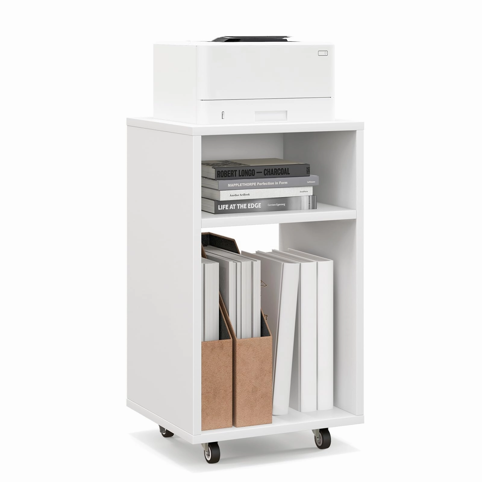 Giantex Vertical Mobile File Cabinet - Rolling Filing Cabinet with 2 Open Shelves, Lockable Casters, White outdoor dining set, patio table