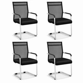Giantex Waiting Room Chairs, Office Guest Chairs, Lobby Chairs with Metal Sled Base & Armrests office supplies, stationery