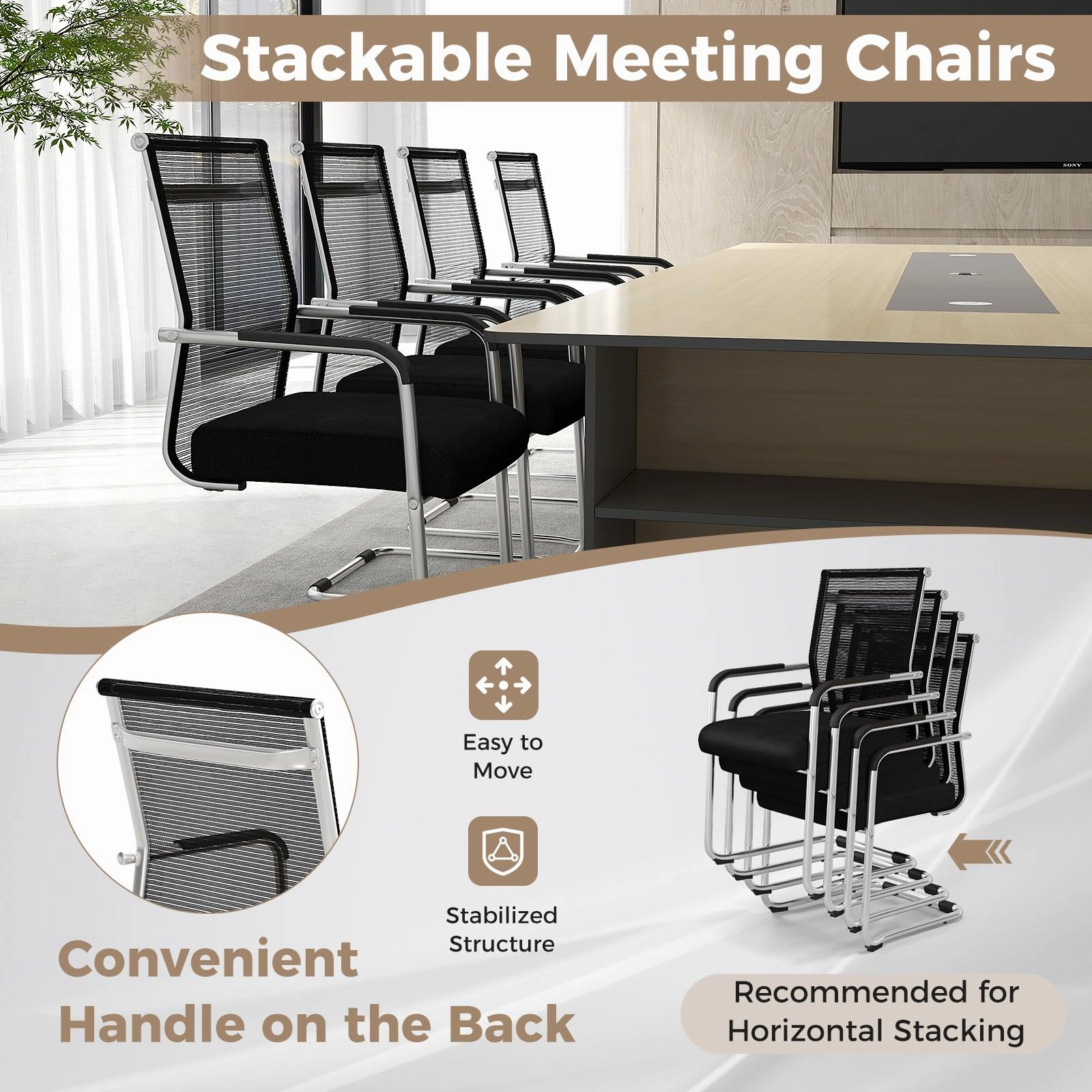 Giantex Waiting Room Chairs, Office Guest Chairs, Lobby Chairs with Metal Sled Base & Armrests
