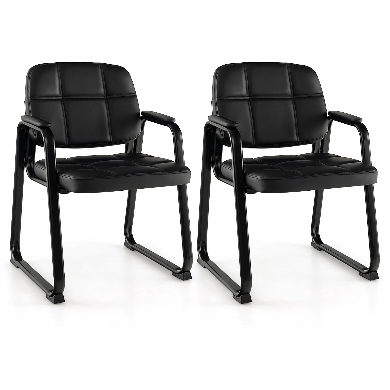 Giantex Waiting Room Chairs, Reception Guest Chair with Padded Armrests, Metal Frame & Sled Base outdoor dining set, patio table