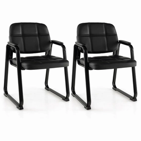 Giantex Waiting Room Chairs, Reception Guest Chair with Padded Armrests, Metal Frame & Sled Base office supplies, stationery
