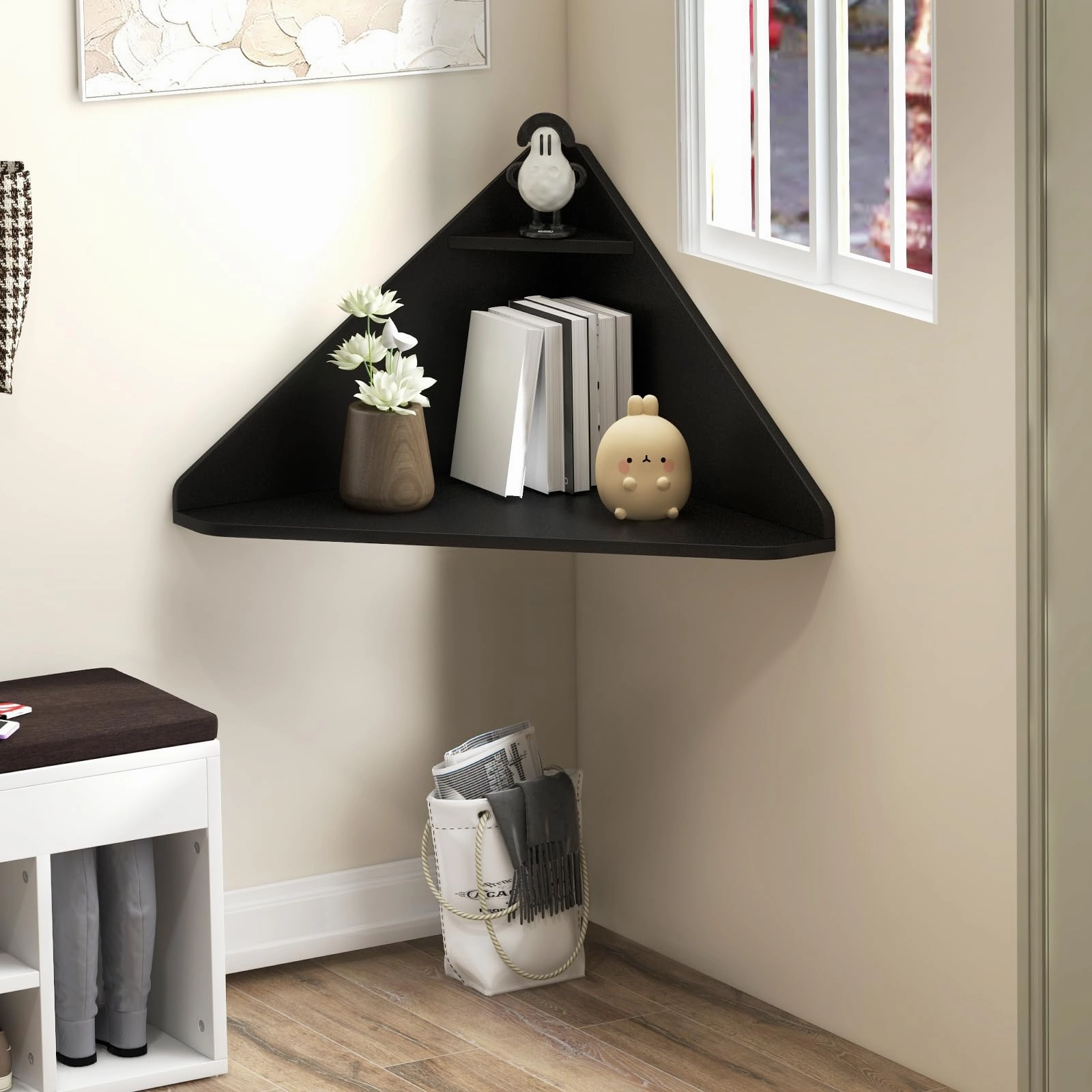 Giantex Wall Mounted Computer Desk with Storage Shelf