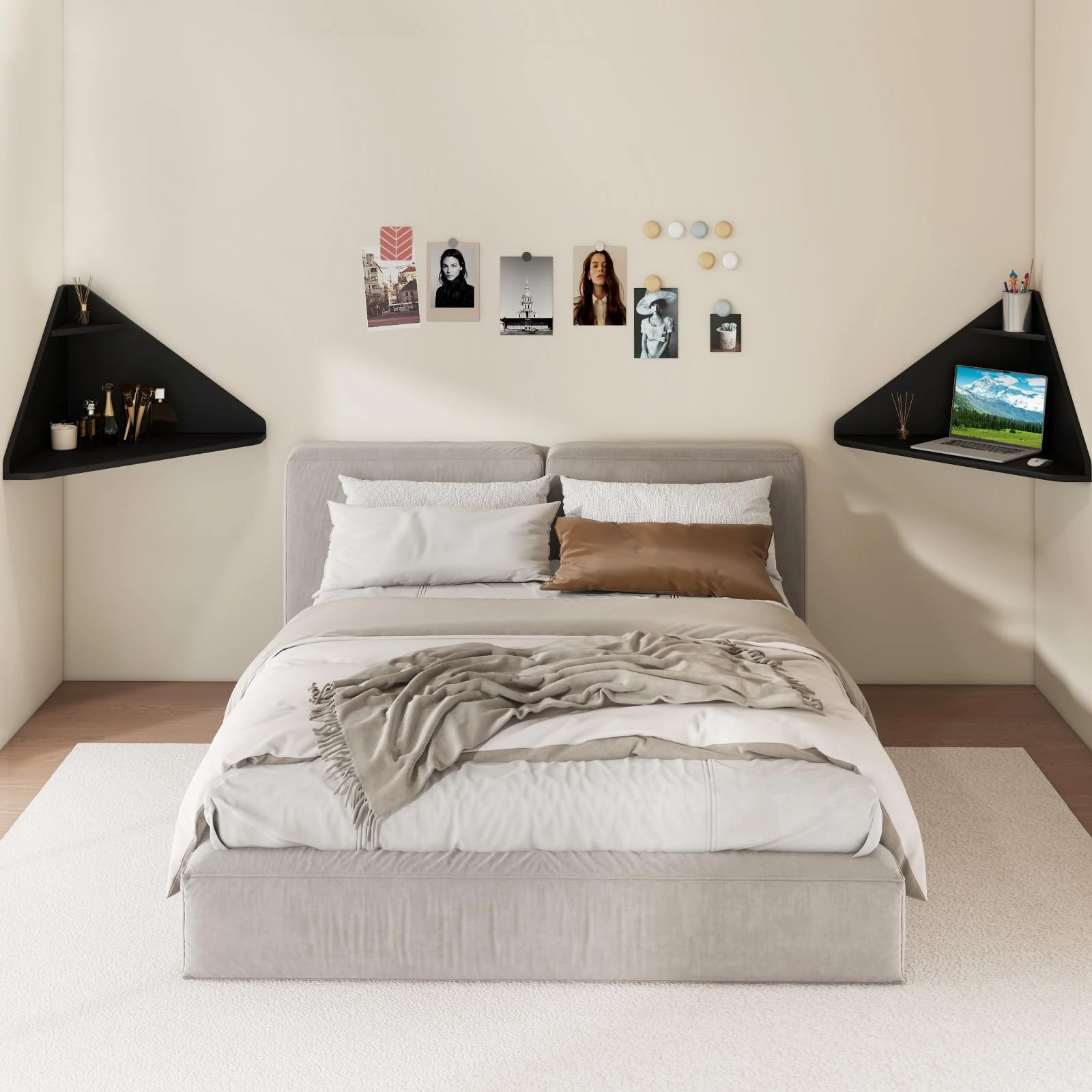 Giantex Wall Mounted Computer Desk with Storage Shelf