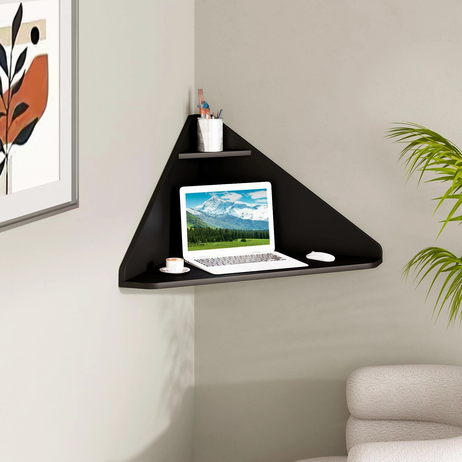 Giantex Wall Mounted Computer Desk with Storage Shelf