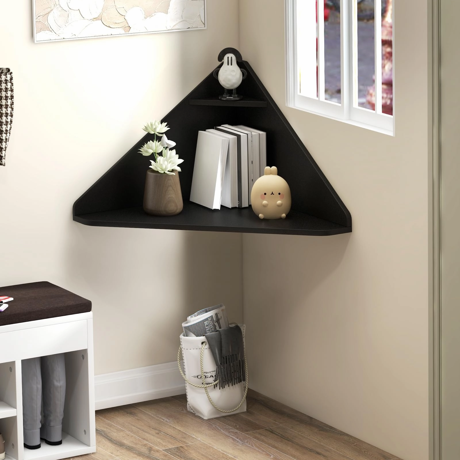 Giantex Wall Mounted Computer Desk with Storage Shelf