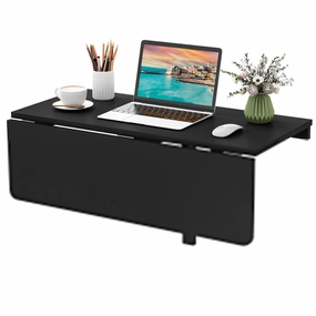 Giantex Wall Mounted Folding Table, 31.5" x 23.5" Wood Murphy Desk Drop-Leaf Table patio decor, garden accessories