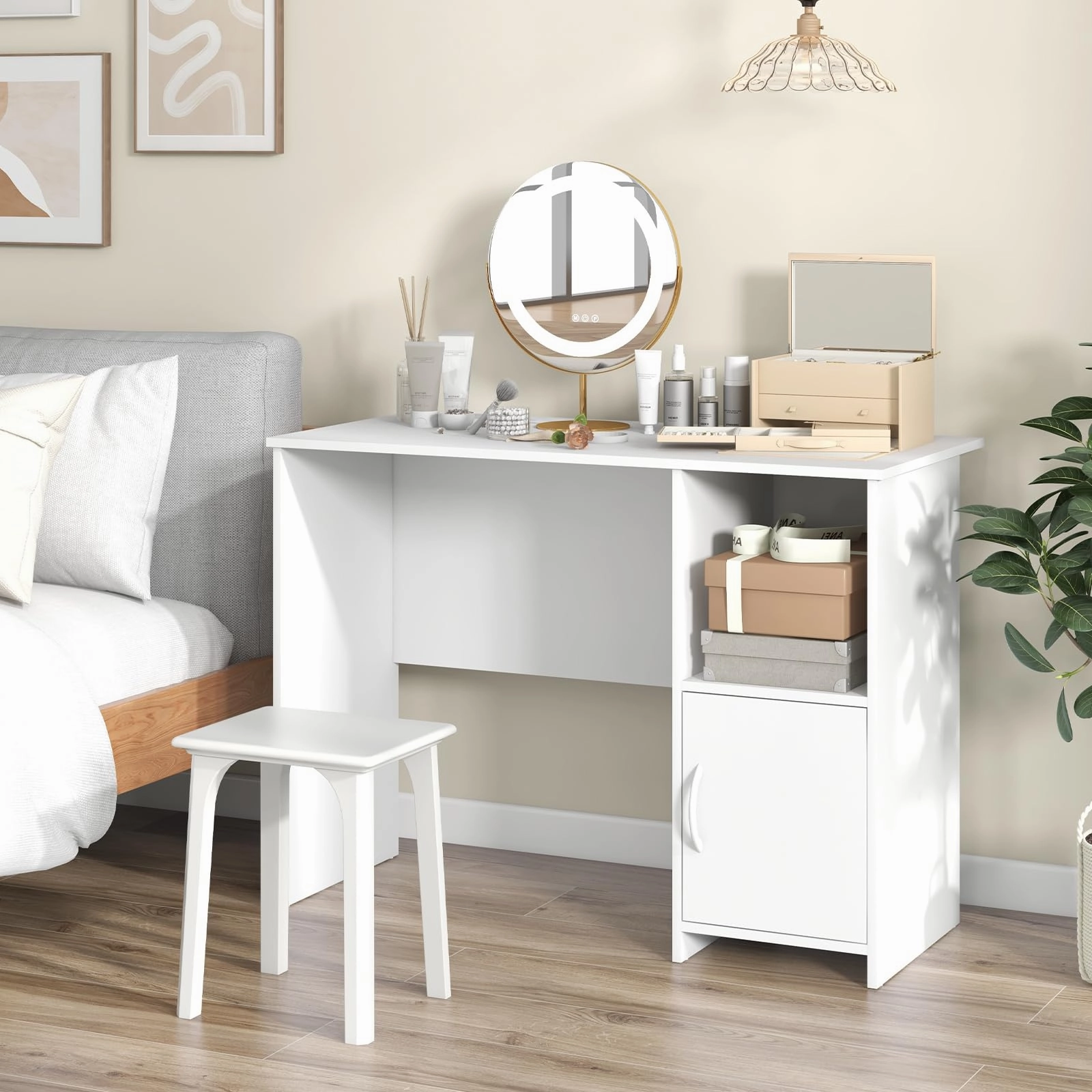 Giantex White Computer Desk with Drawers