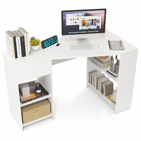 Giantex White Desk with Drawer 48 Inch Corner Desk outdoor dining set, patio table