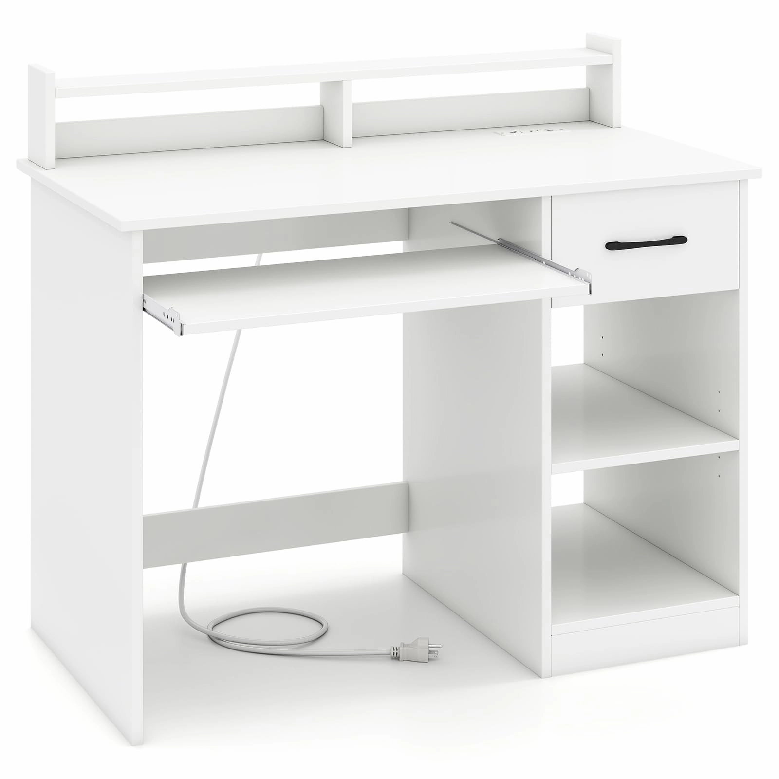 Giantex White Desk with Drawers Modern Home Office Desk patio decor, garden accessories