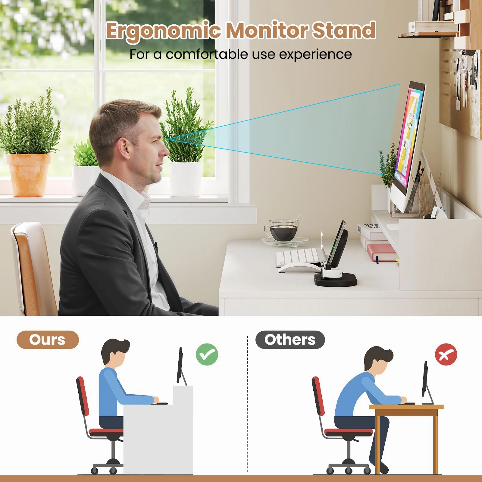 Giantex White Desk with Storage Shelves