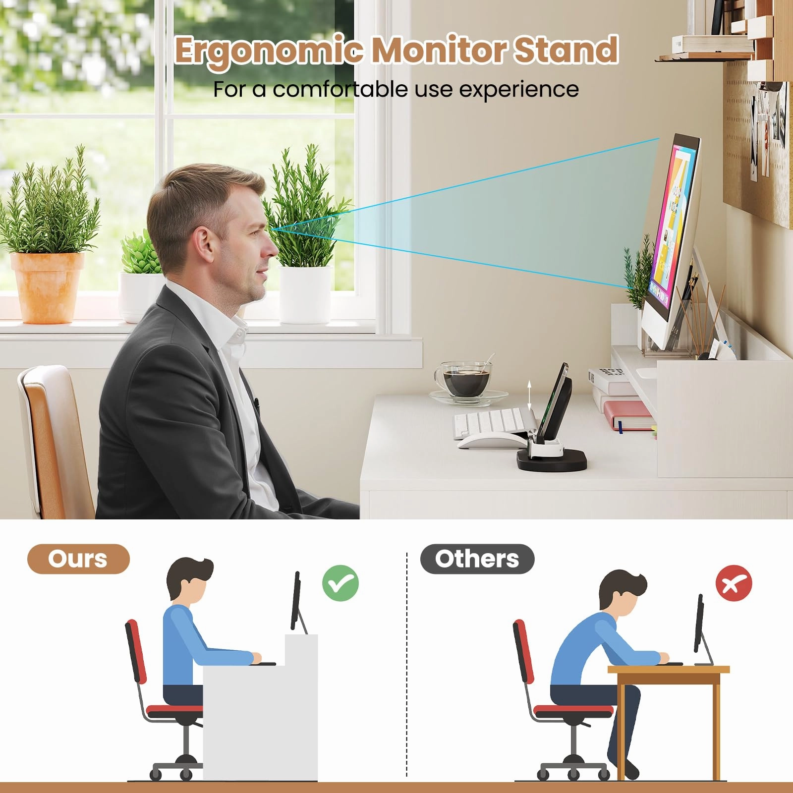 Giantex White Desk with Storage Shelves