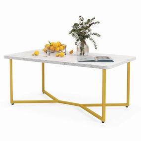Giantex White Marble Coffee Table console table, hallway table