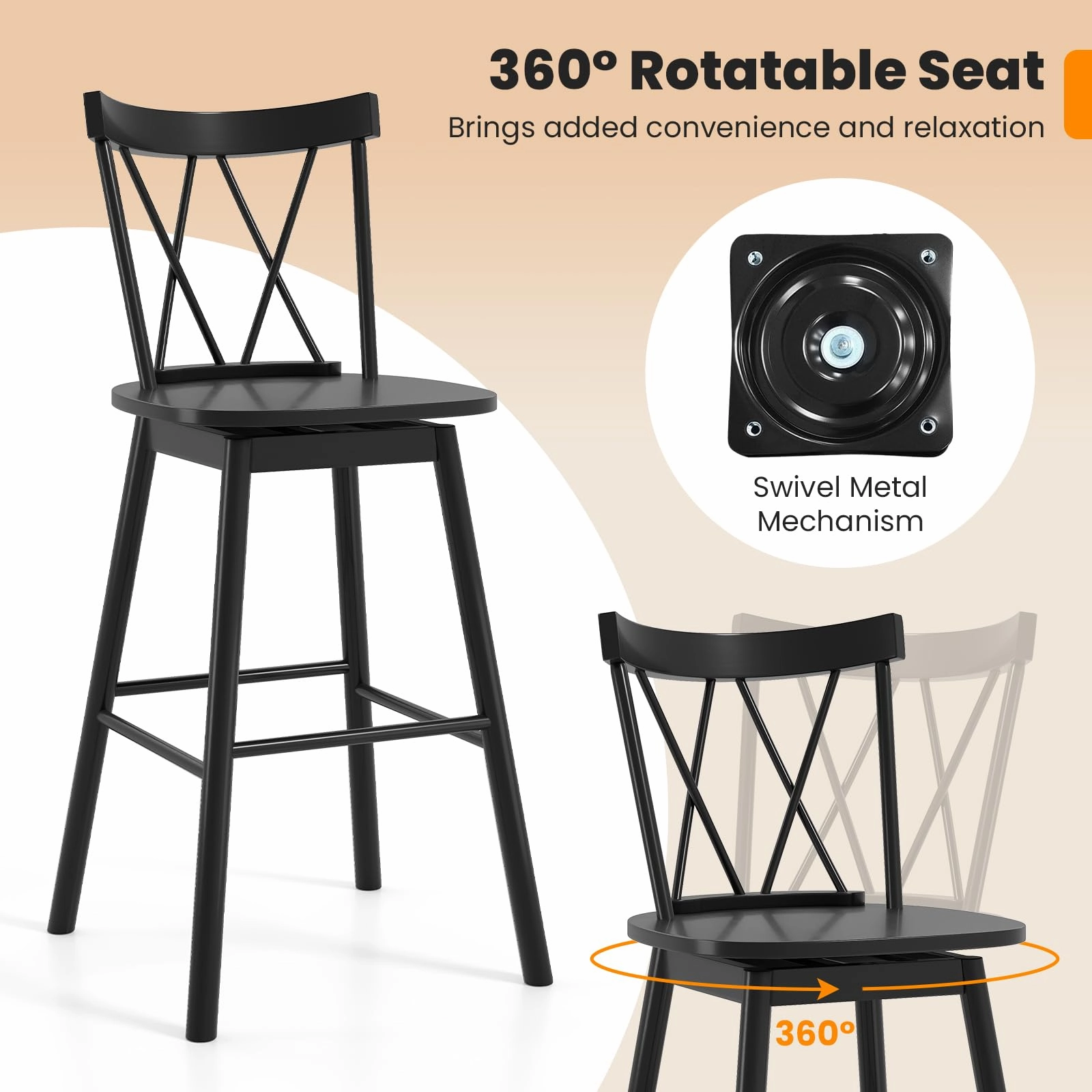 Giantex Windsor Bar Stools Set of 2/4(29"/24")