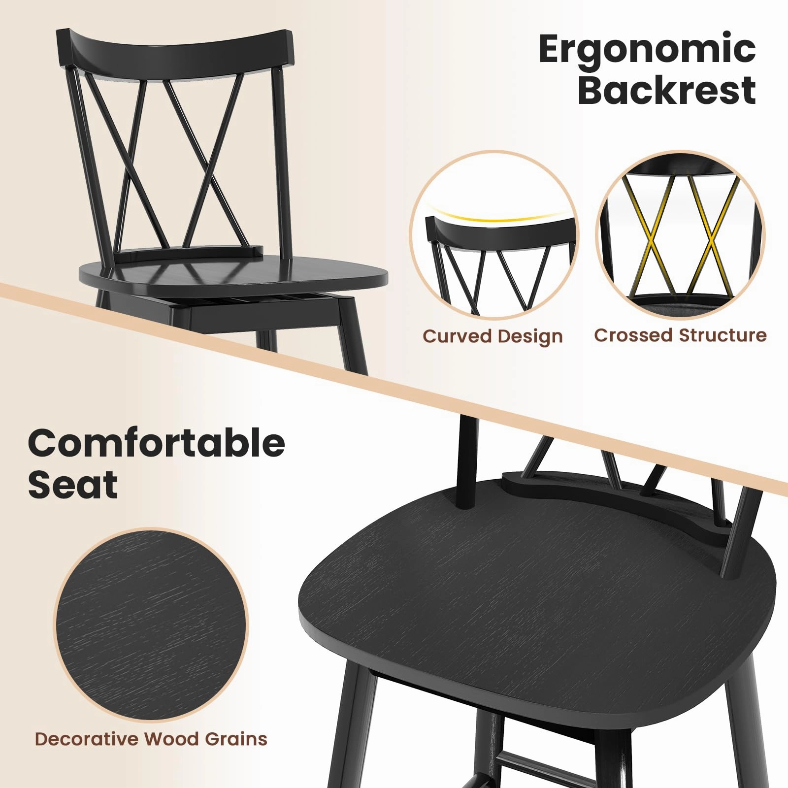 Giantex Windsor Bar Stools Set of 2/4(29"/24")