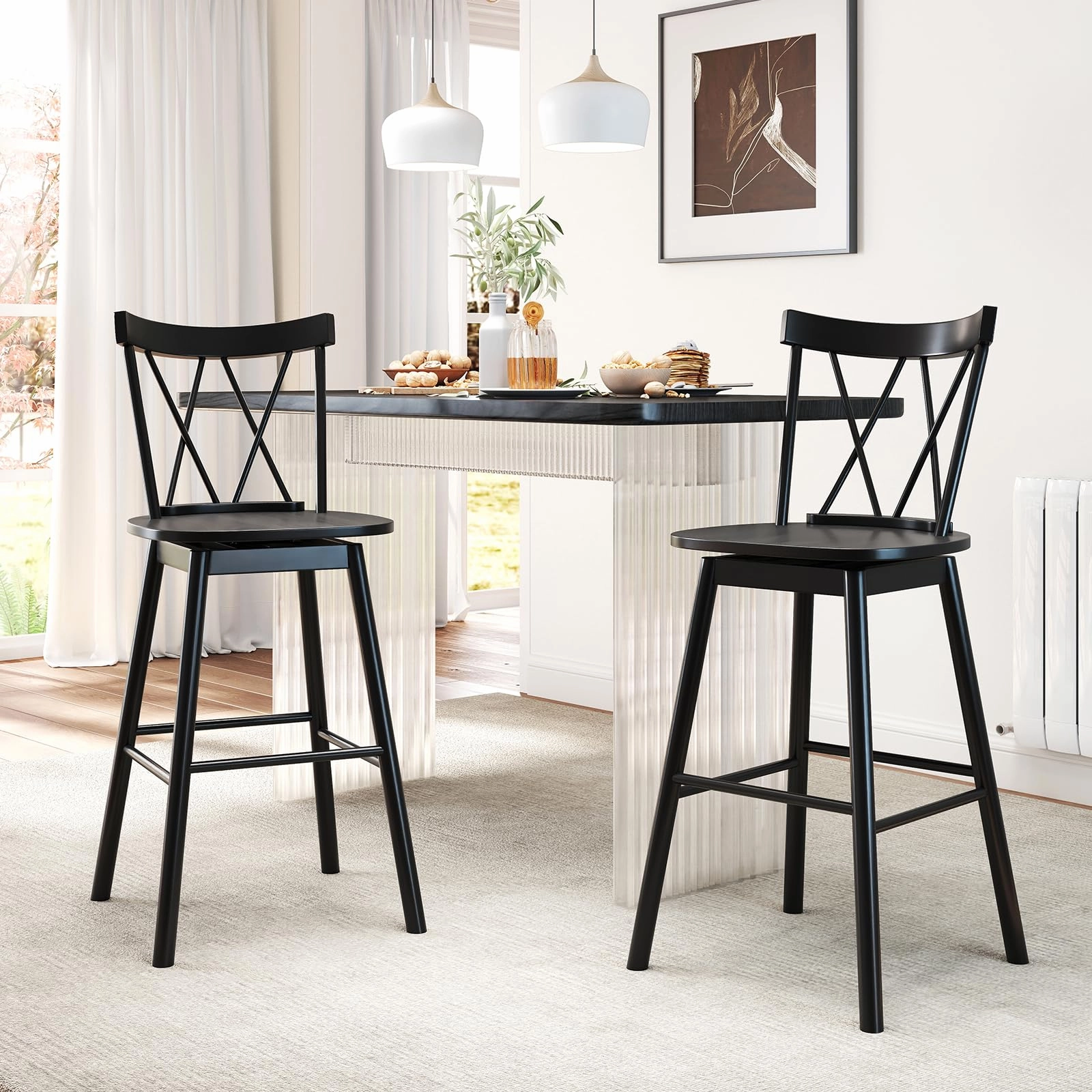 Giantex Windsor Bar Stools Set of 2/4(29"/24")