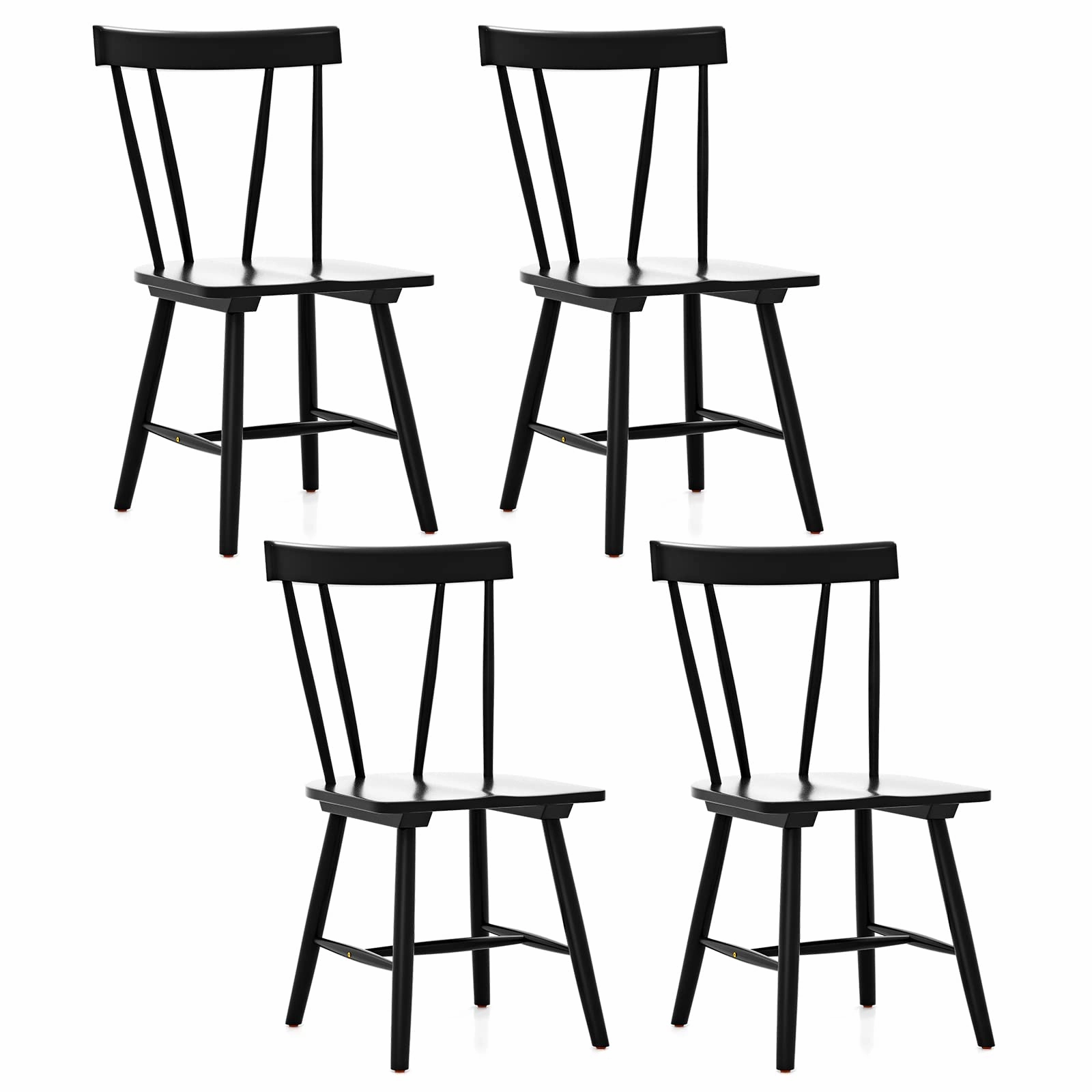 Giantex Windsor Chairs, Armless Dining Chairs with Solid Rubber Wood Frame kitchen towel, placemats