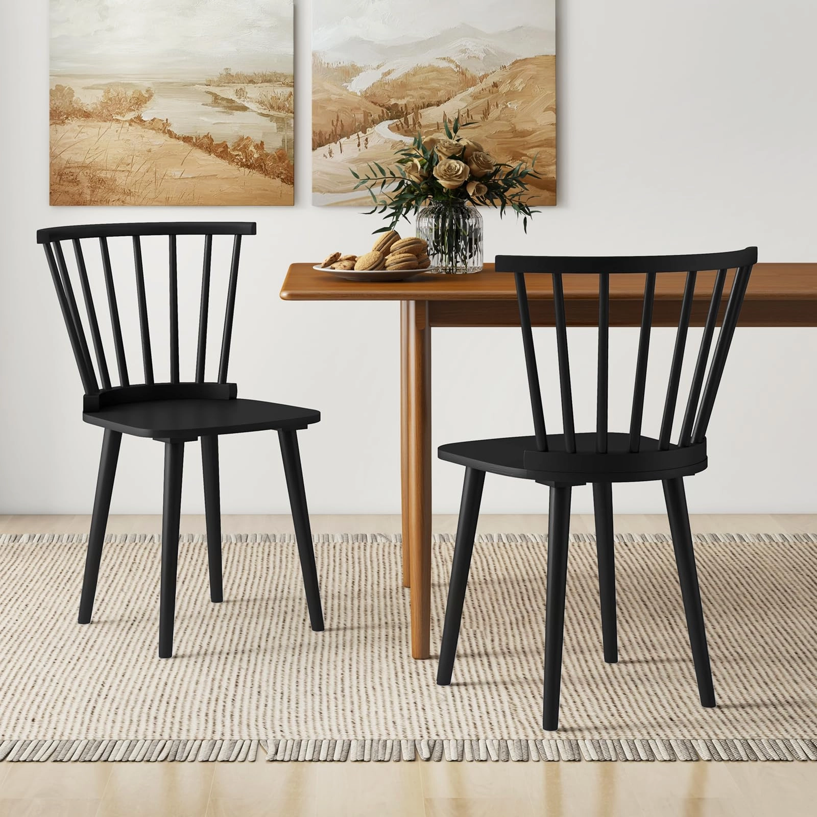 Giantex Windsor Dining Chairs Set for Home Living Room