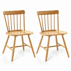 Giantex Windsor Dining Chairs Set of 2/4, Farmhouse Kitchen Chairs w/Rubber Wood Frame, Elegant Hollowed Backrest kitchen towel, placemats