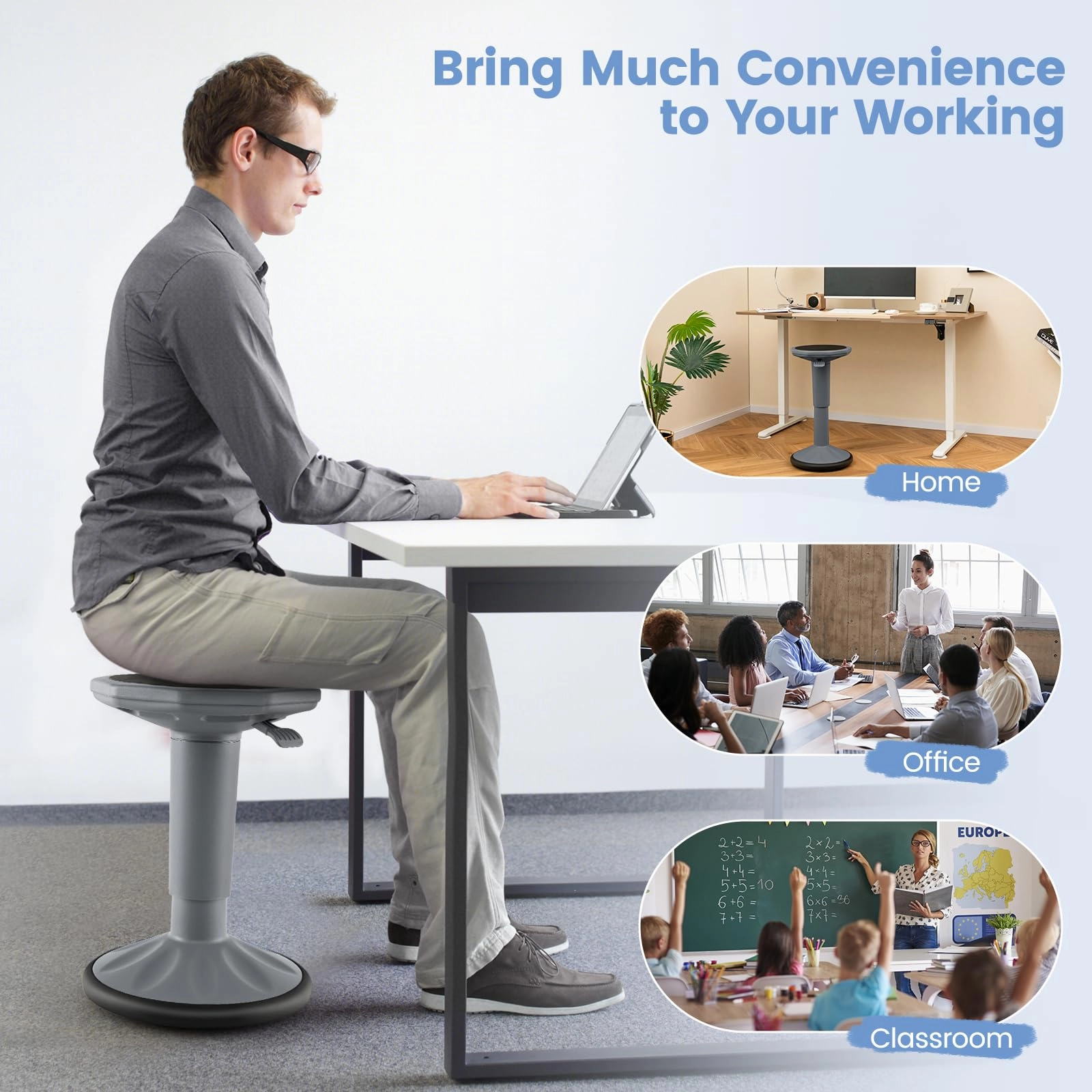 Giantex Wobble Stools for Classroom Seating - Wiggle Stool with Adjustable Height