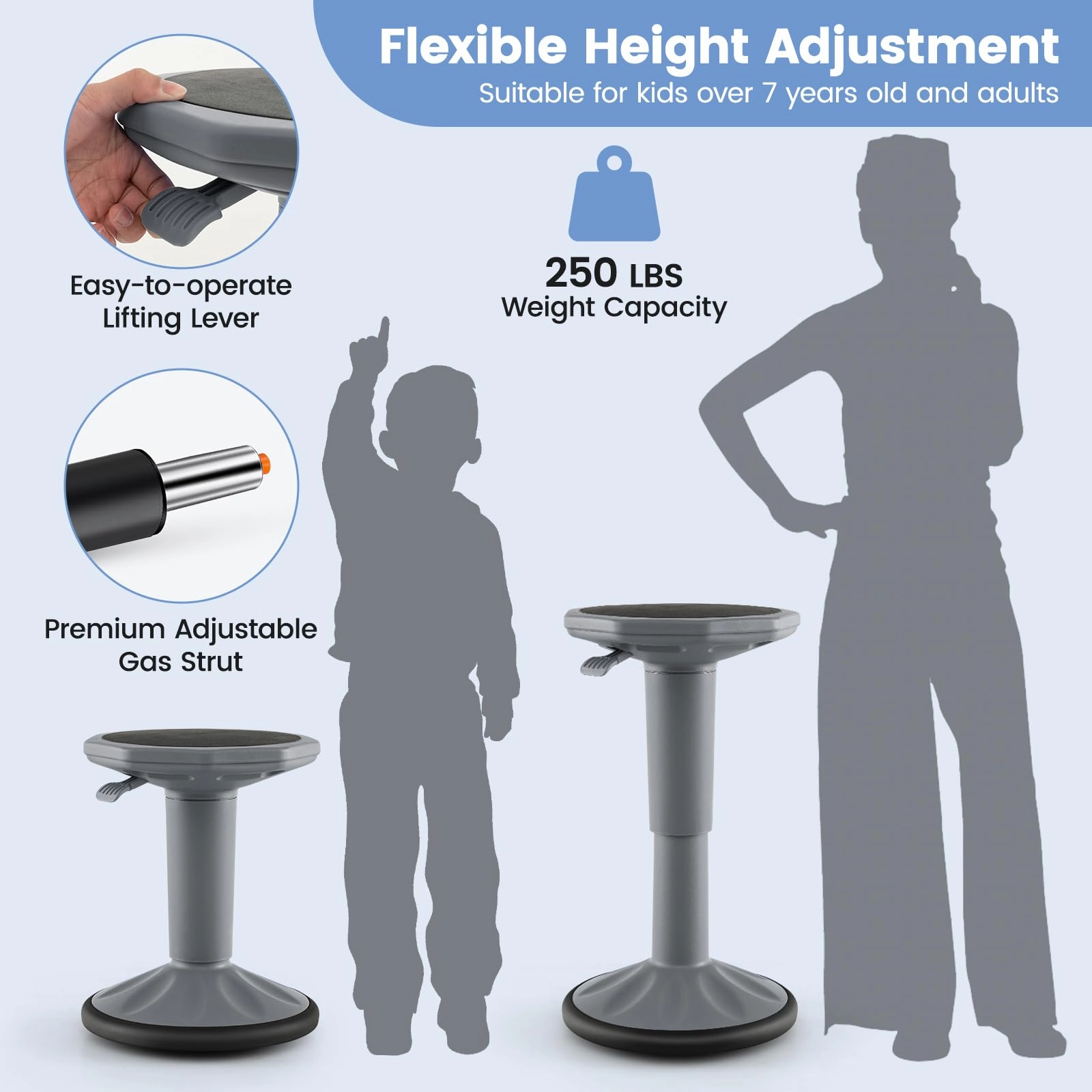 Giantex Wobble Stools for Classroom Seating - Wiggle Stool with Adjustable Height