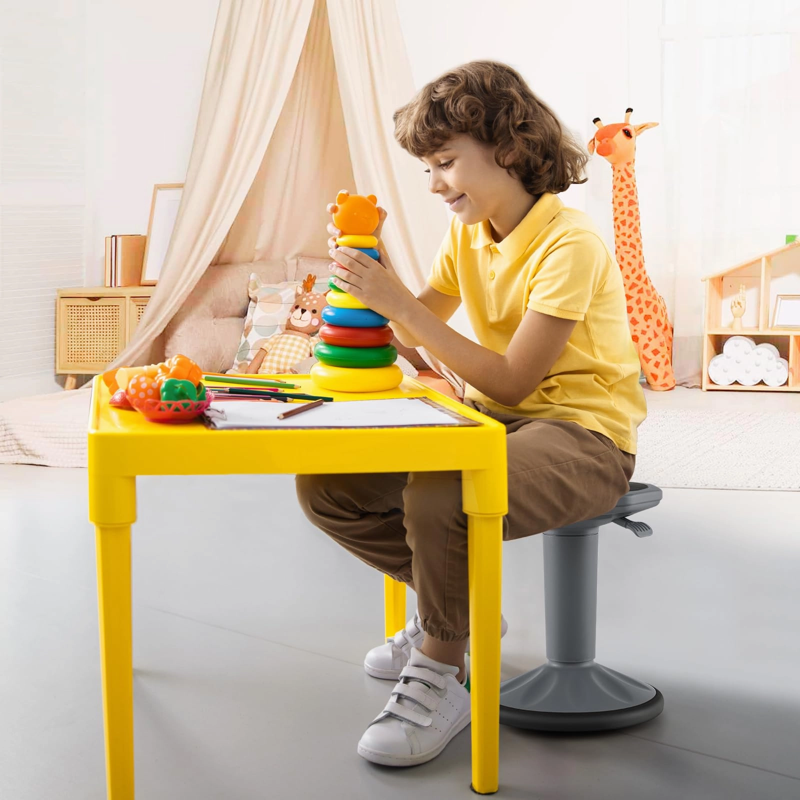 Giantex Wobble Stools for Classroom Seating - Wiggle Stool with Adjustable Height