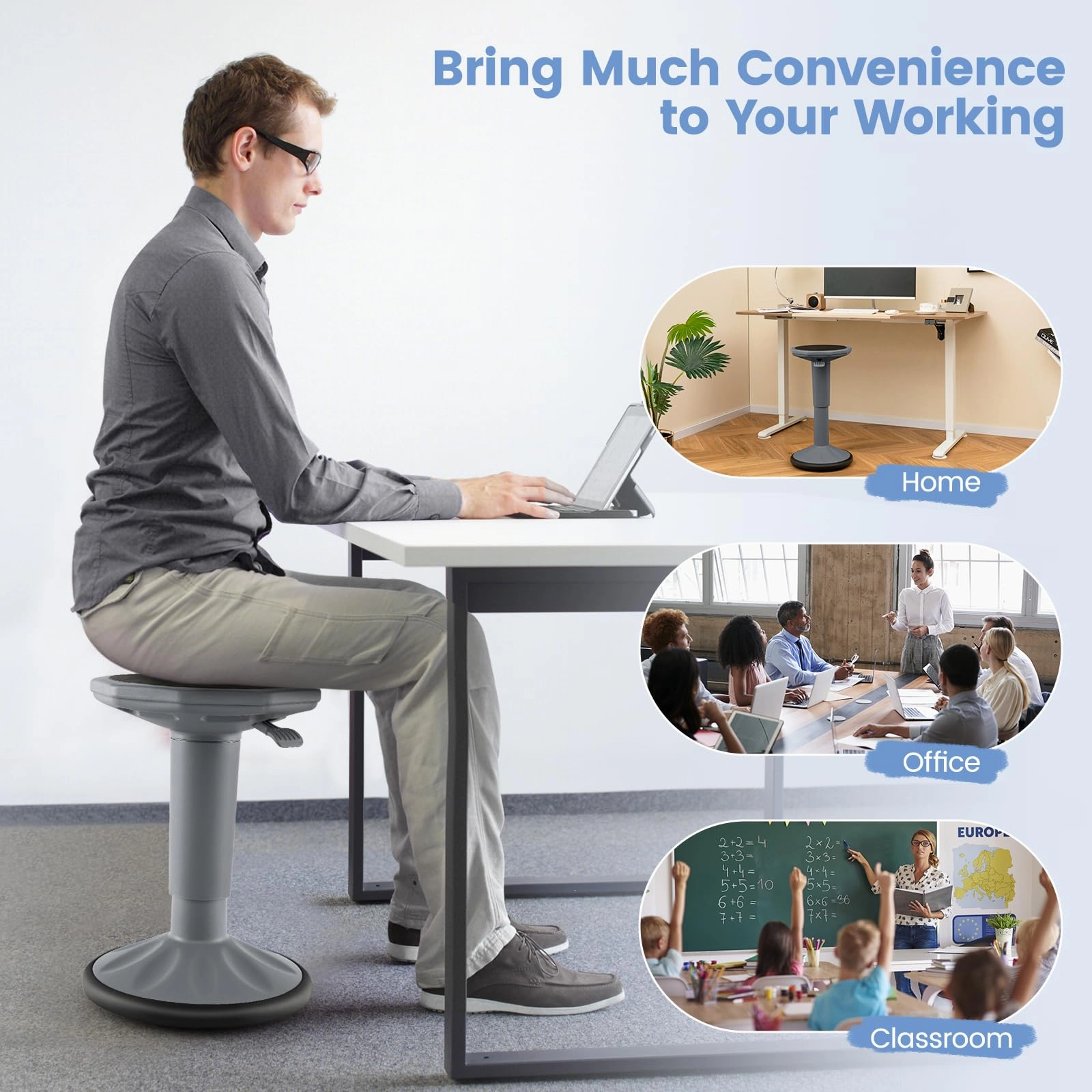 Giantex Wobble Stools for Classroom Seating - Wiggle Stool with Adjustable Height