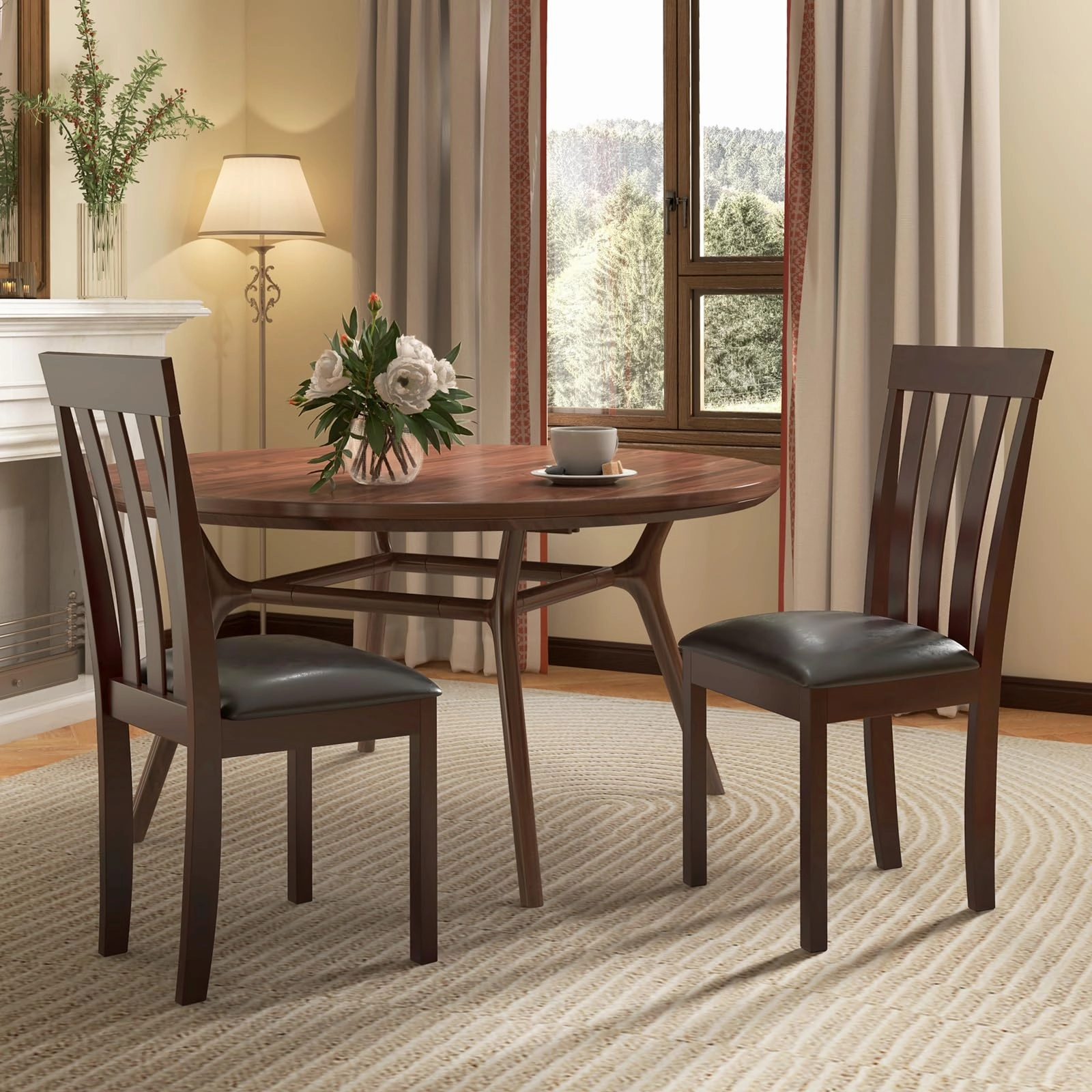 Giantex Wood Dining Chair, Mid Century Dining Side Chairs for Kitchen, Dining Room, Restaurant