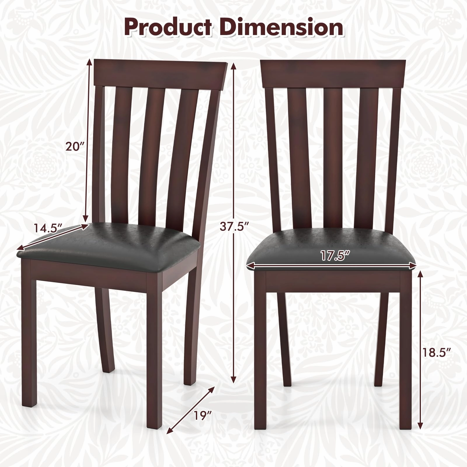 Giantex Wood Dining Chair, Mid Century Dining Side Chairs for Kitchen, Dining Room, Restaurant