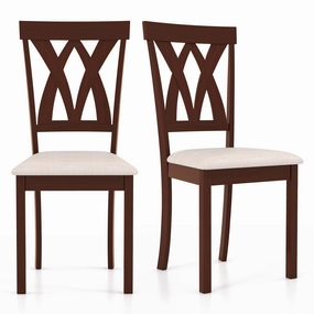 Giantex Wood Dining Chair, Wooden Kitchen Chairs with Upholstered Seat kitchen towel, placemats