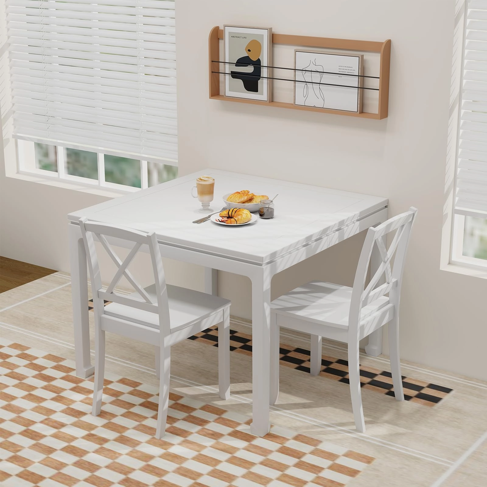 Giantex Wood Dining Chairs, Armless Kitchen Chairs w/Rubber Wood Legs & Curved Backrest