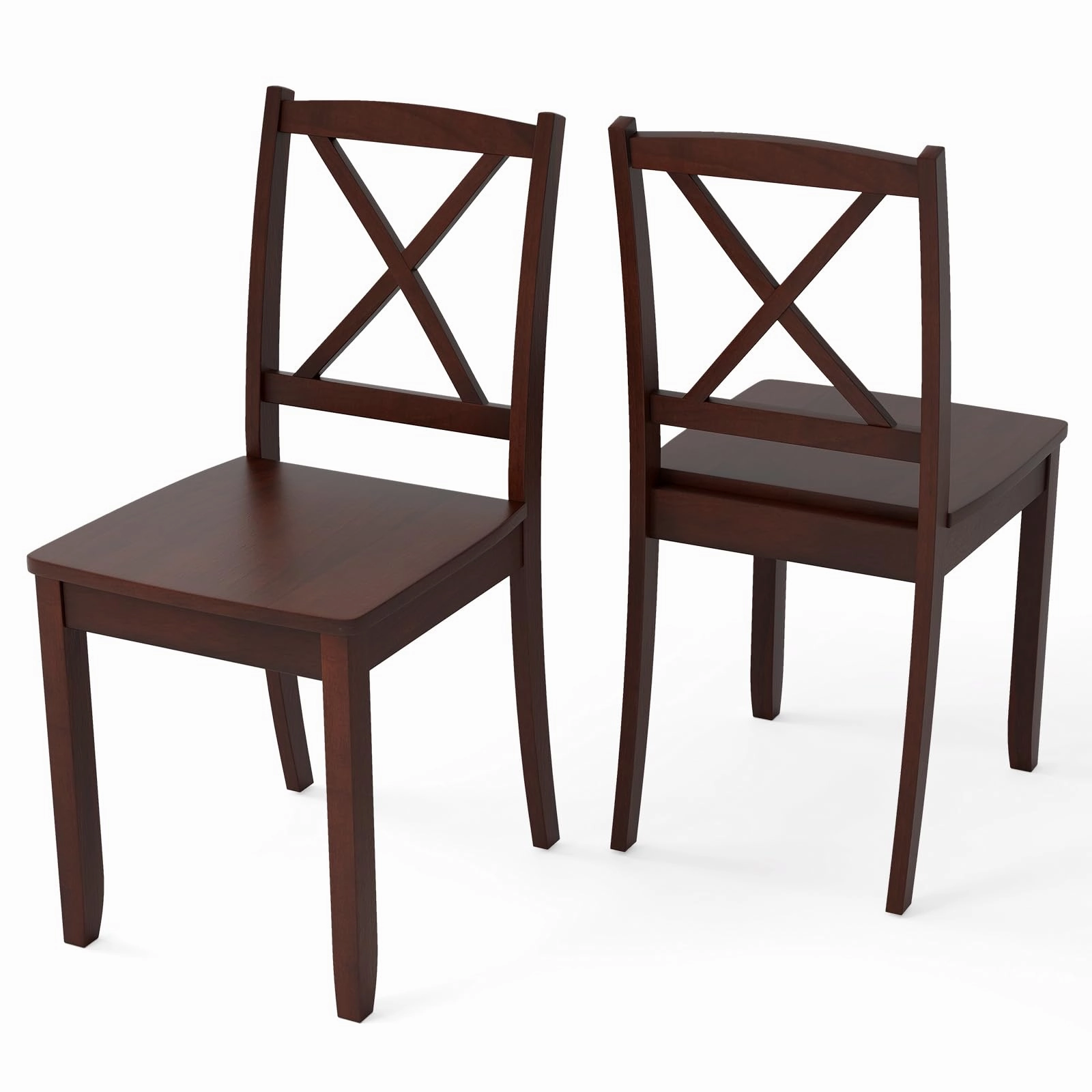 Giantex Wood Dining Chairs, Armless Kitchen Chairs w/Rubber Wood Legs & Curved Backrest