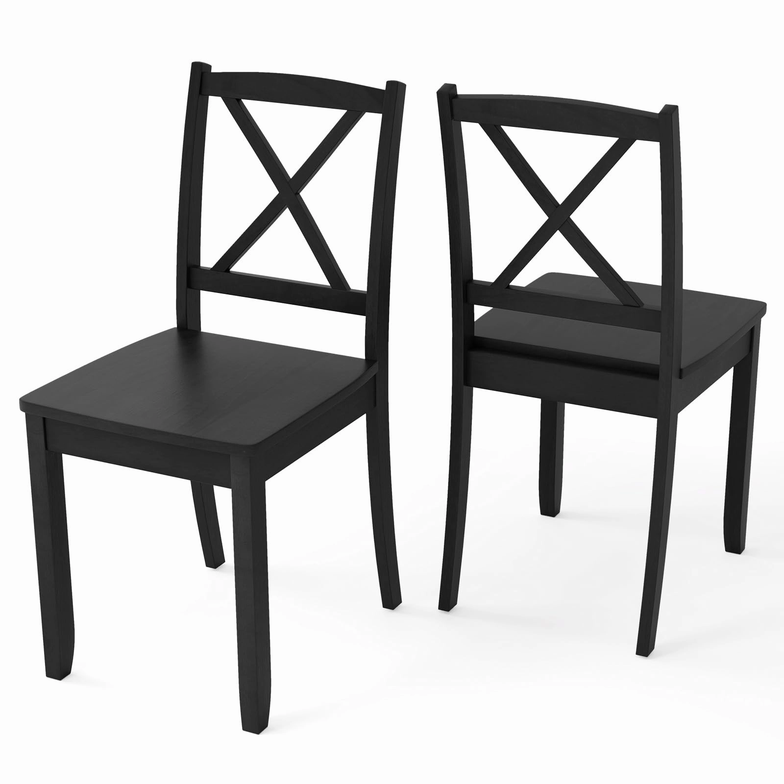 Giantex Wood Dining Chairs, Armless Kitchen Chairs w/Rubber Wood Legs & Curved Backrest