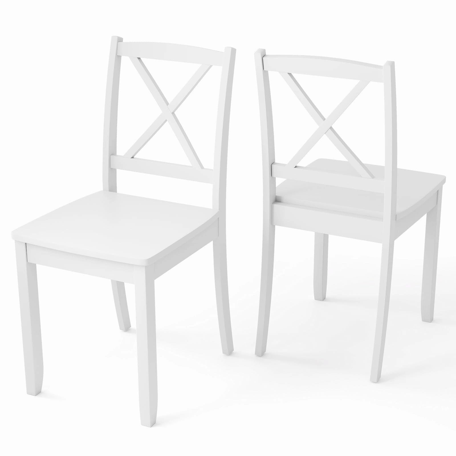 Giantex Wood Dining Chairs, Armless Kitchen Chairs w/Rubber Wood Legs & Curved Backrest