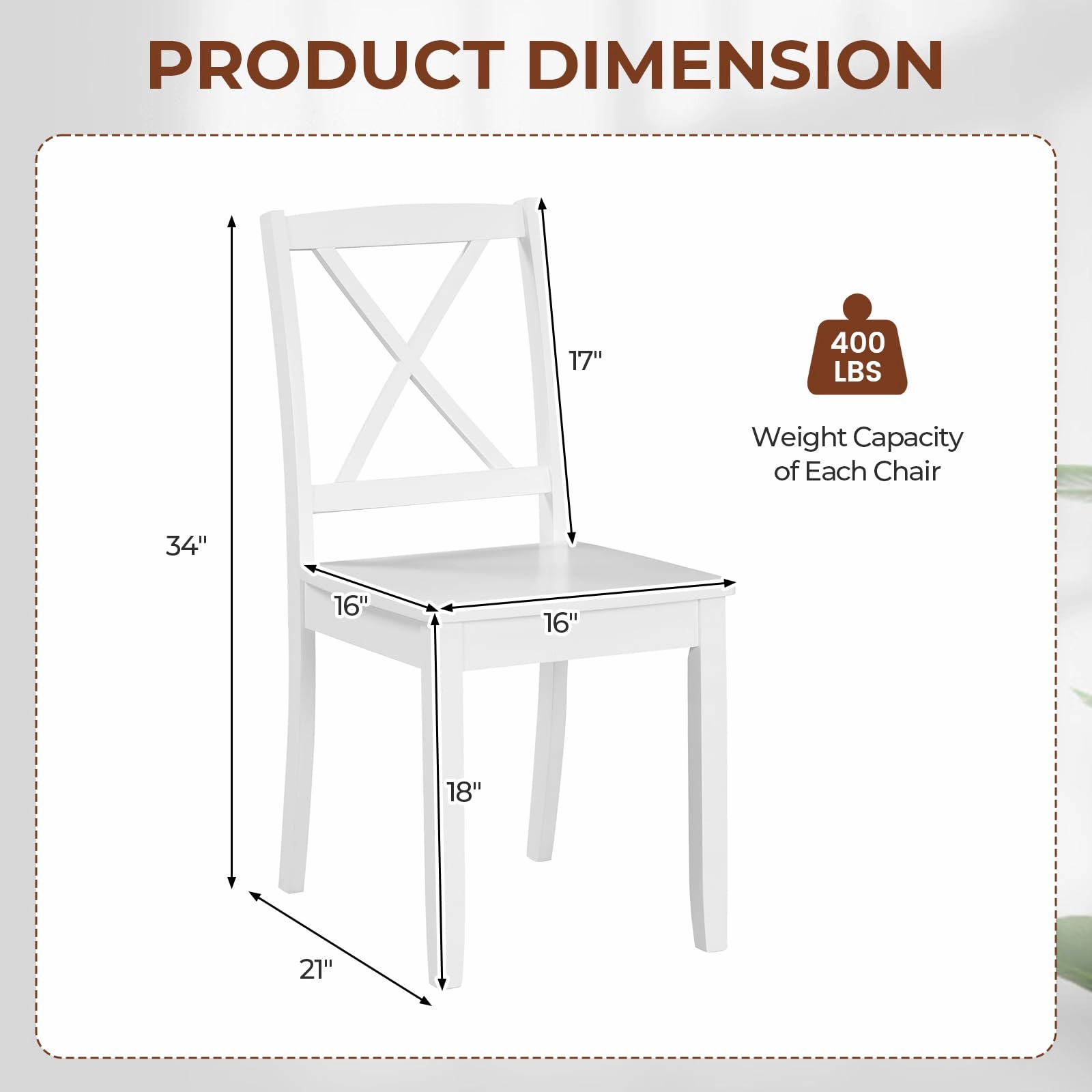 Giantex Wood Dining Chairs, Armless Kitchen Chairs w/Rubber Wood Legs & Curved Backrest