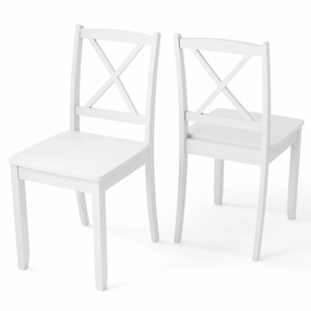 Giantex Wood Dining Chairs, Armless Kitchen Chairs w/Rubber Wood Legs & Curved Backrest kitchen towel, placemats