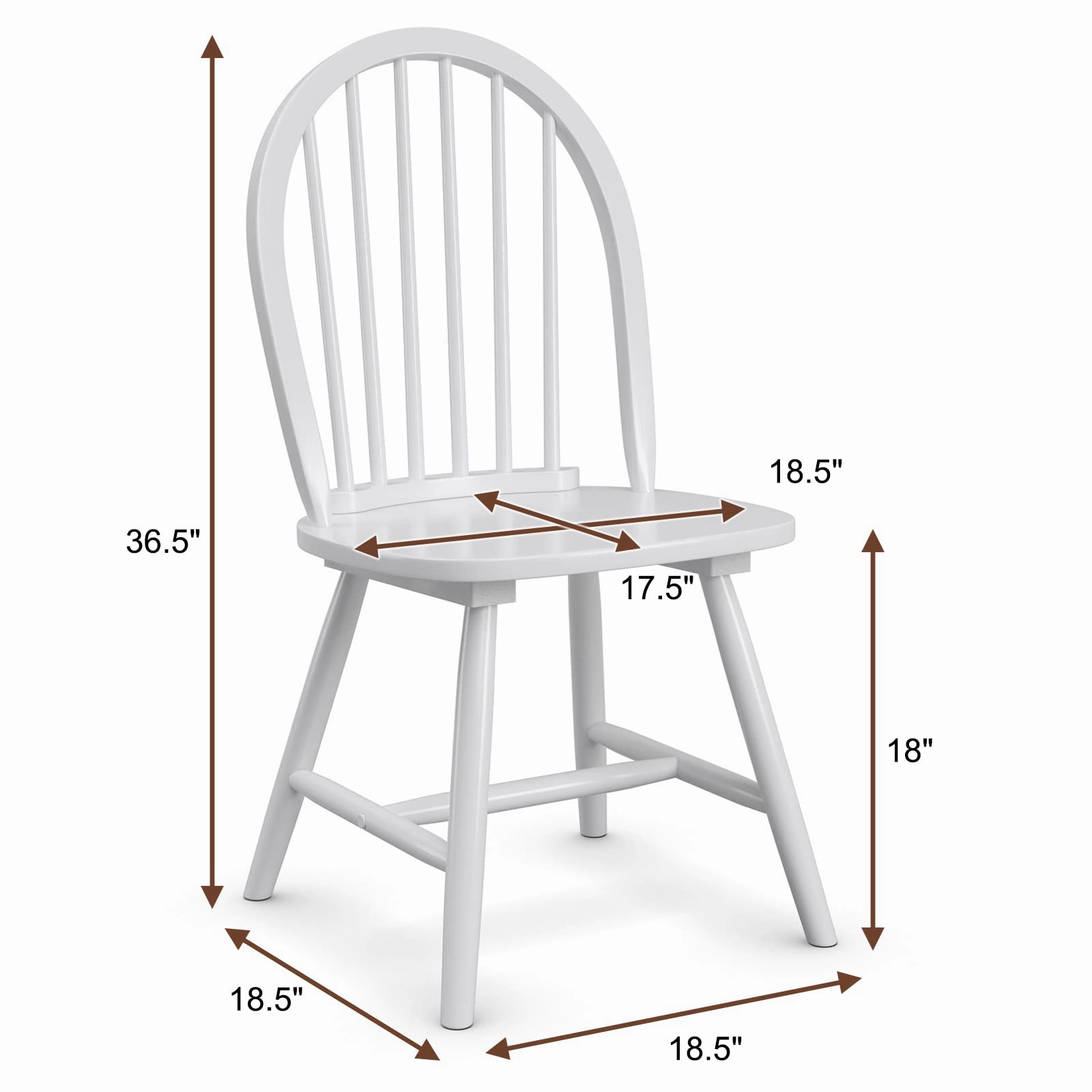 Giantex Wood Dining Chairs, French Country Armless Spindle Back Dining Chairs