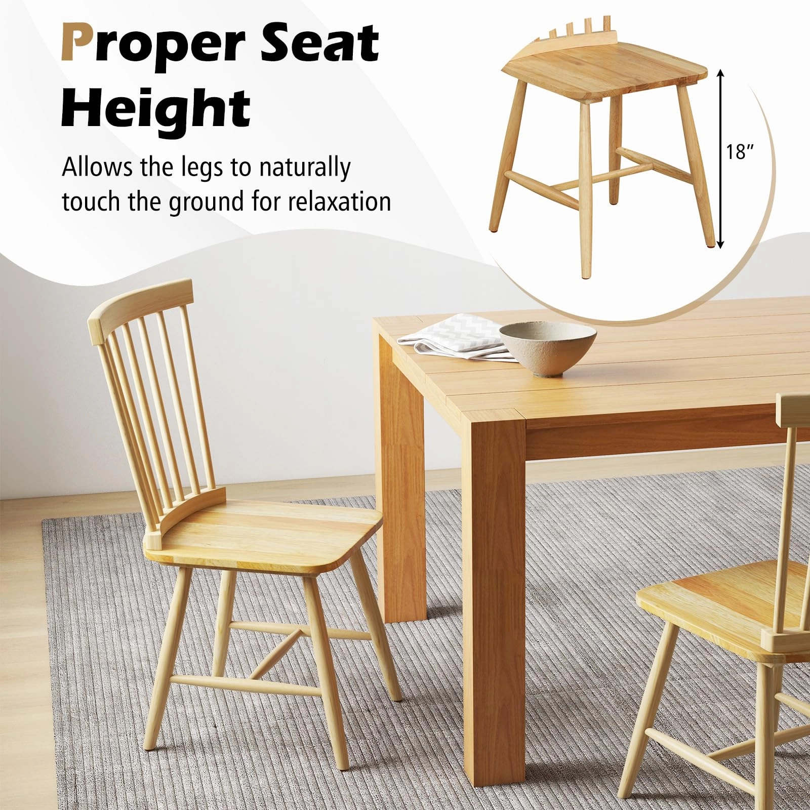 Giantex Wood Dining Chairs Set