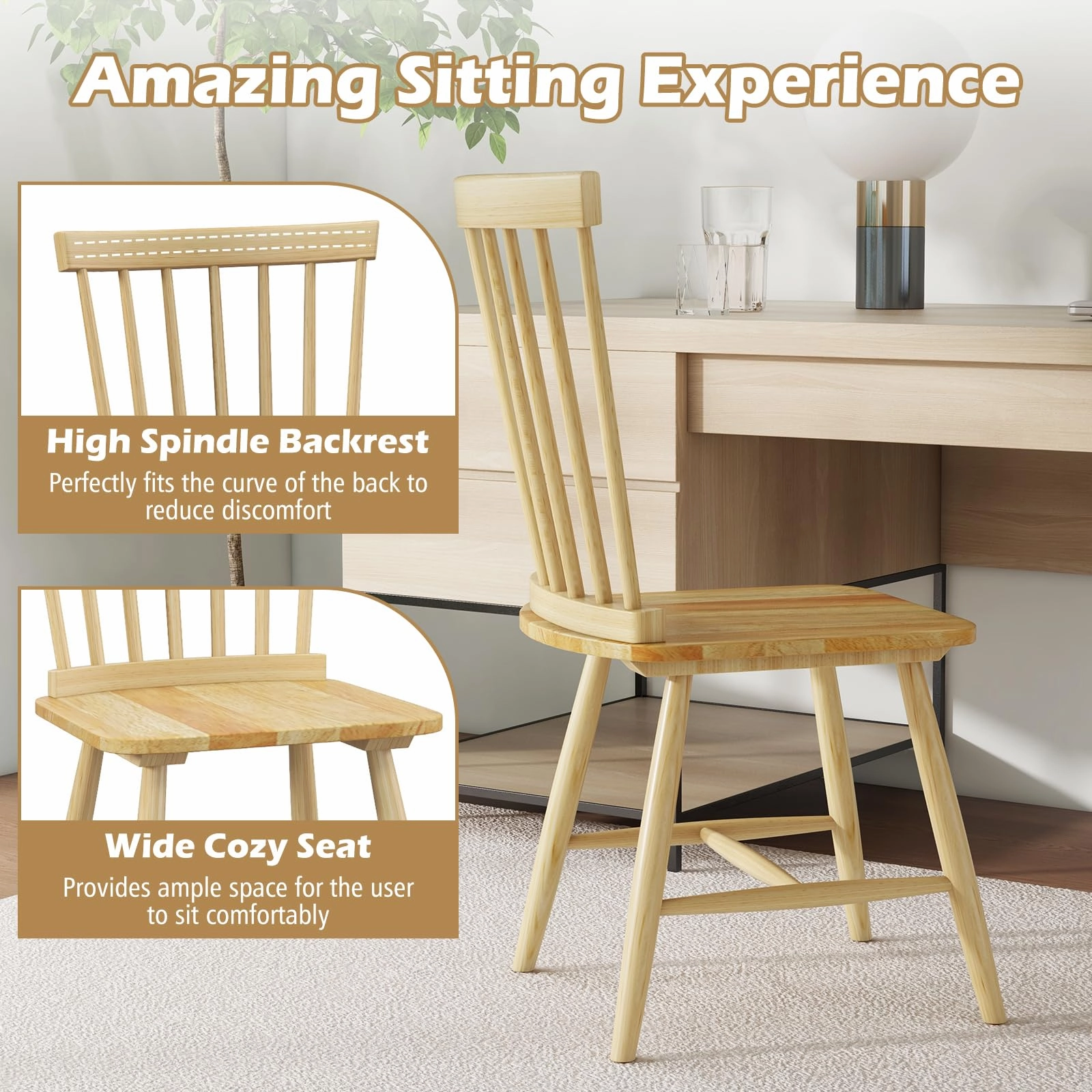 Giantex Wood Dining Chairs Set