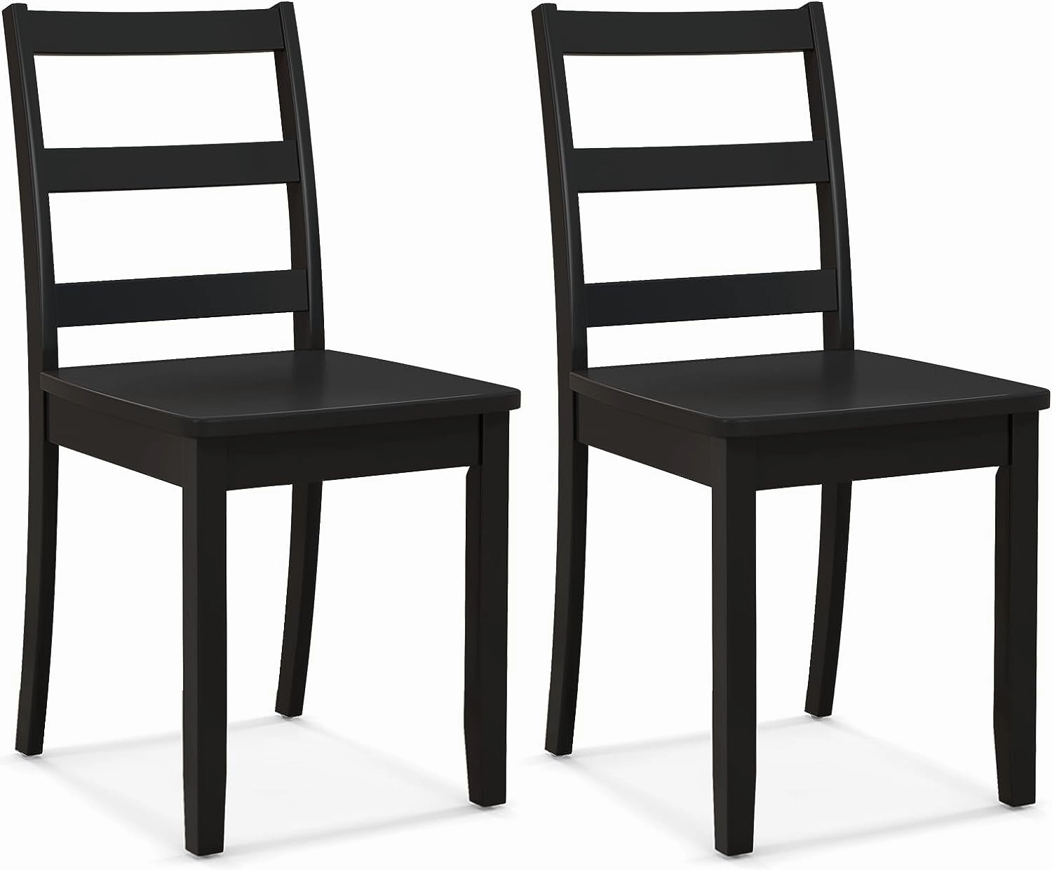 Giantex Wood Dining Chairs Set of 2/4 - Wooden Armless Kitchen Chairs with Solid Rubber Wood Legs