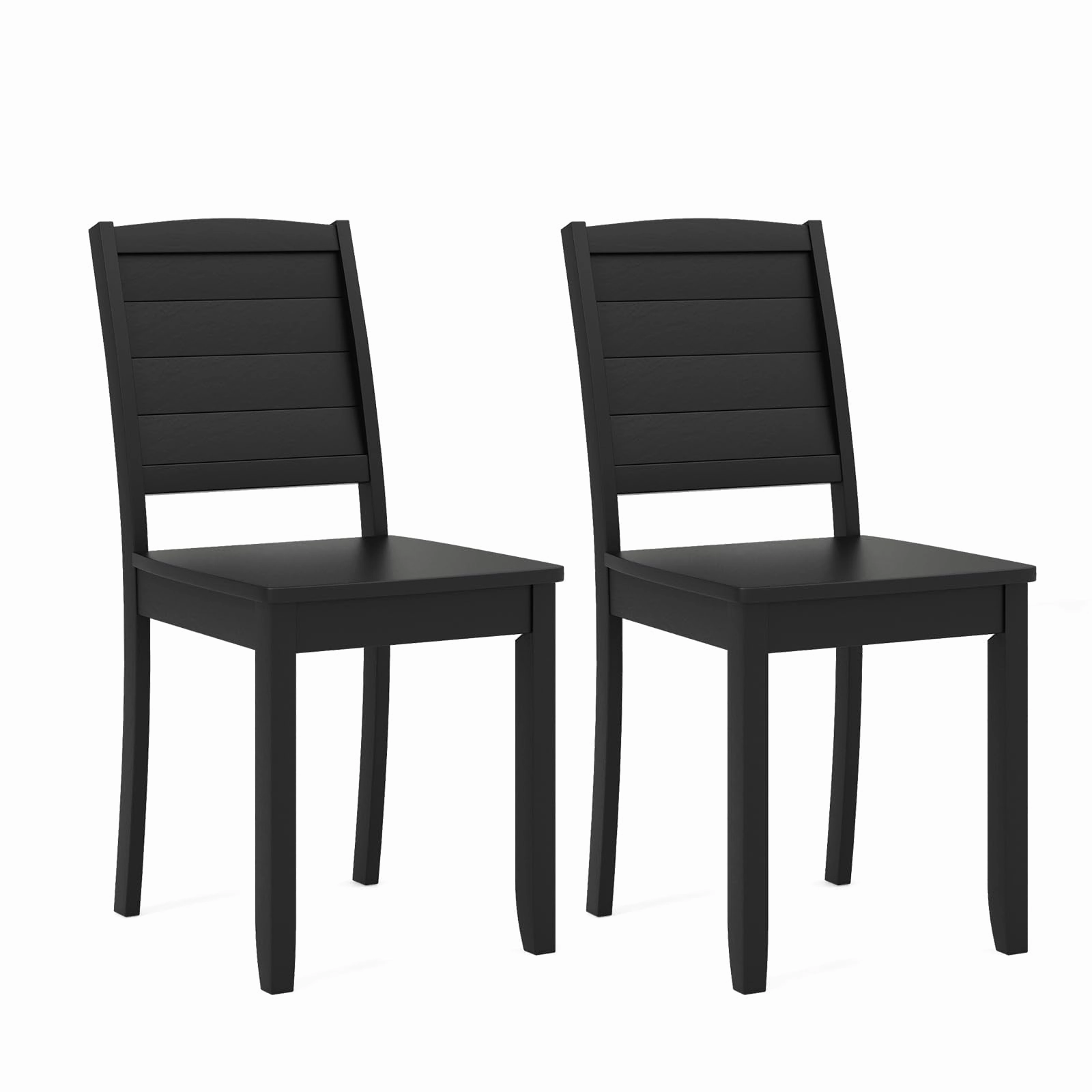 Giantex Wood Dining Chairs Set of 2/4, Modern Kitchen Chairs w/Rubber Wood Legs, Curved Backrest, Farmhouse Diner Chairs