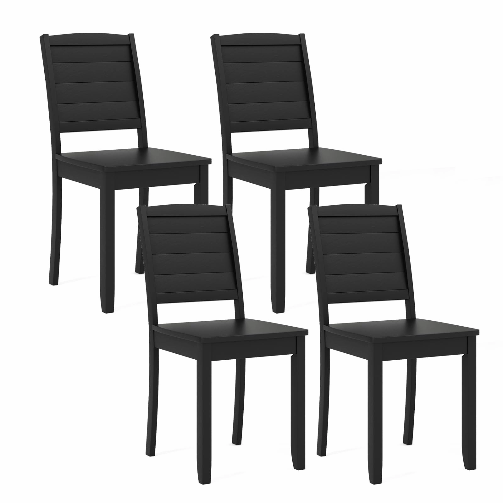 Giantex Wood Dining Chairs Set of 2/4, Modern Kitchen Chairs w/Rubber Wood Legs, Curved Backrest, Farmhouse Diner Chairs kitchen towel, placemats