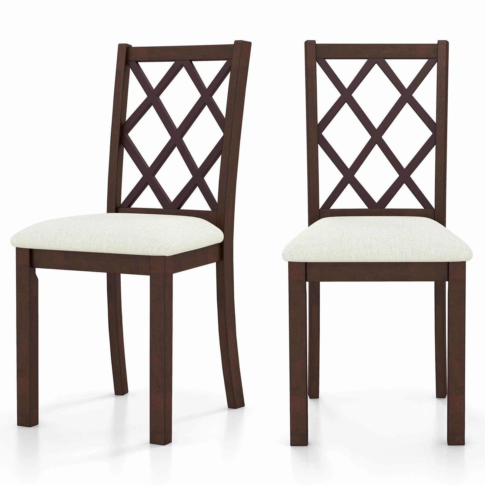 Giantex Wood Dining Chairs Set of 2, Farmhouse Kitchen Chair with Rubber Wood Legs, Max Load 400 Lbs kitchen towel, placemats