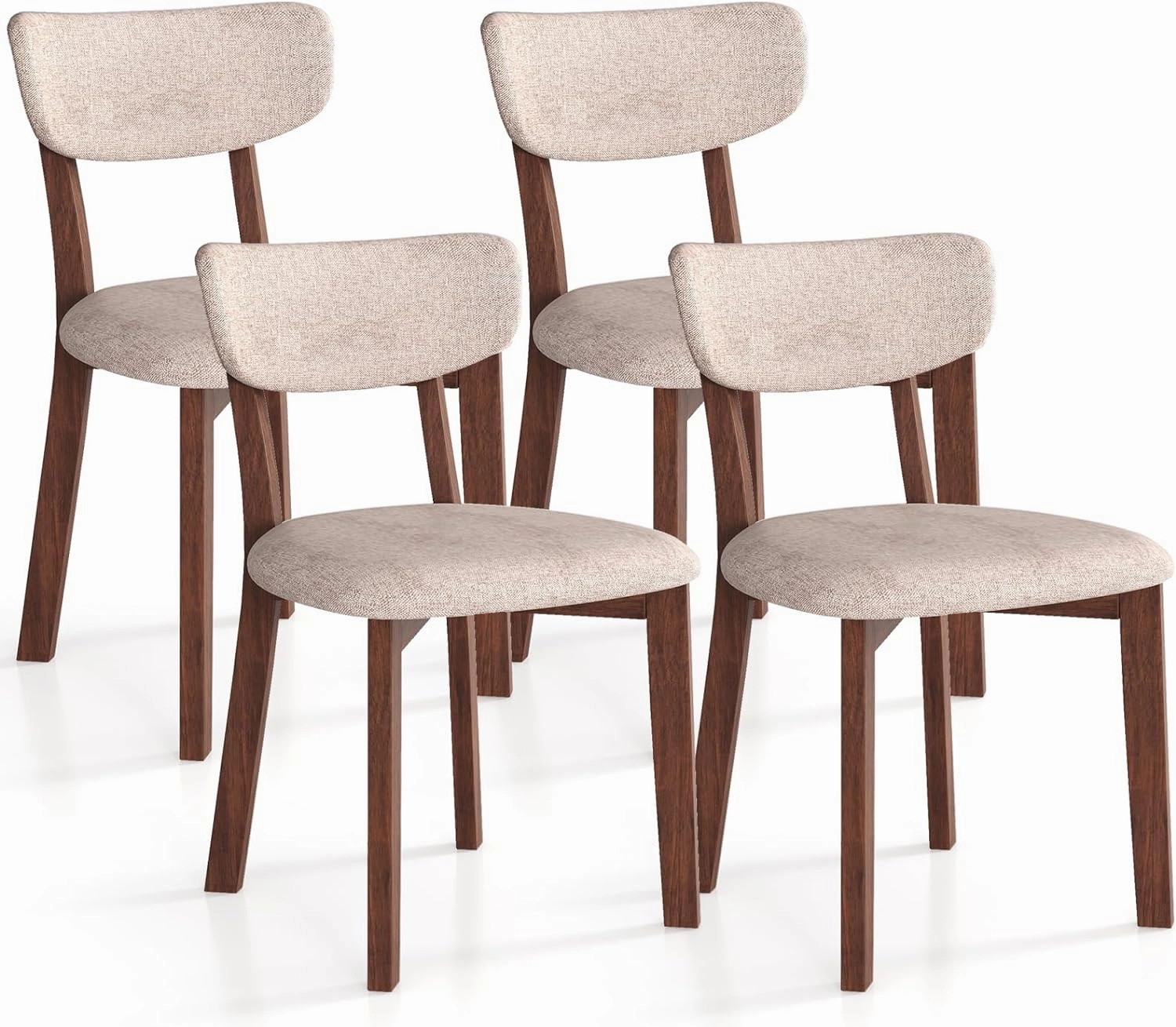 Giantex Wood Dining Chairs Set of 2, Farmhouse Wooden Dining Room Chair with Cushion Seat