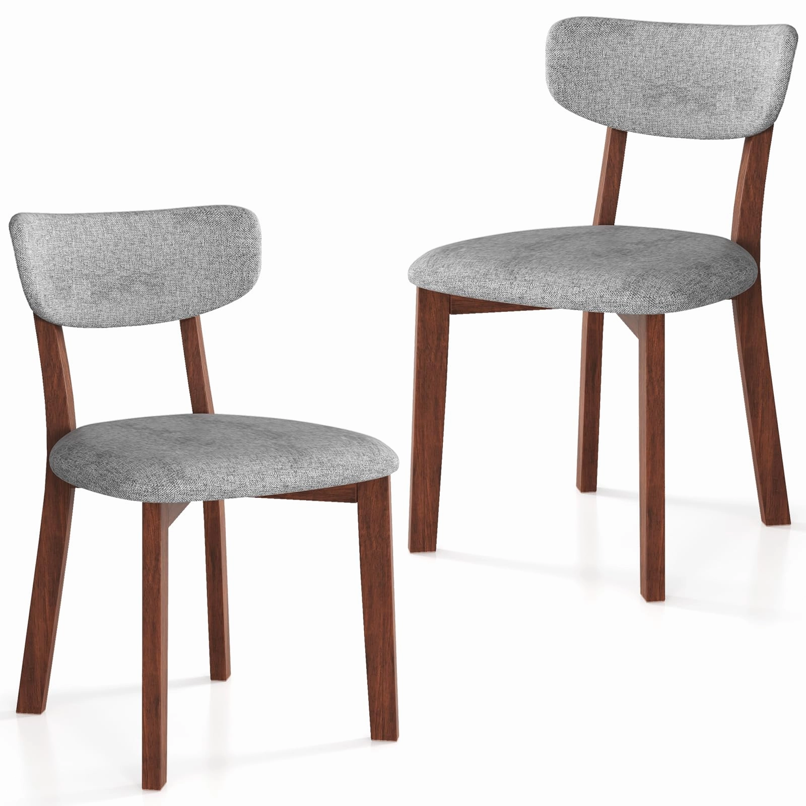 Giantex Wood Dining Chairs Set of 2, Farmhouse Wooden Dining Room Chair with Cushion Seat kitchen towel, placemats