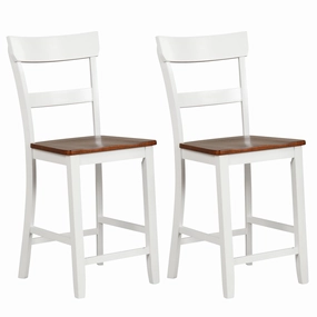 Giantex Wooden Bar Stools Counter Height Set of 2, 24.5" Farmhouse Wood Bar Dining Chairs kitchen towel, placemats