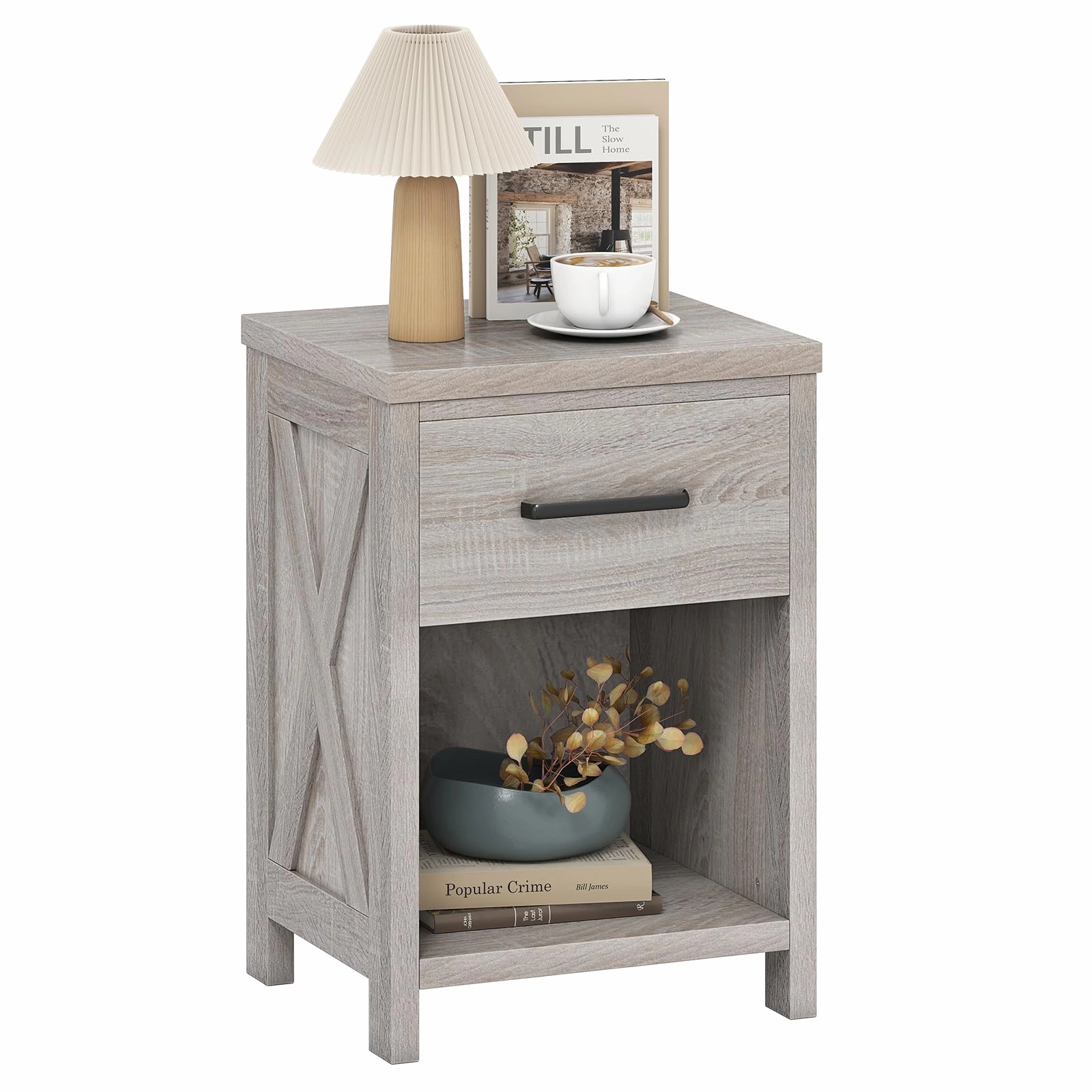 Giantex Wooden Bedside Table with Storage Drawer and Open Shelf office chair, ergonomic chair